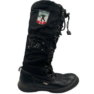 VINTAGE PAJAR BOOTS LACE UP BOOTS RUBBER SOLE TALL WINTER BOOTS WATERPROOF 38